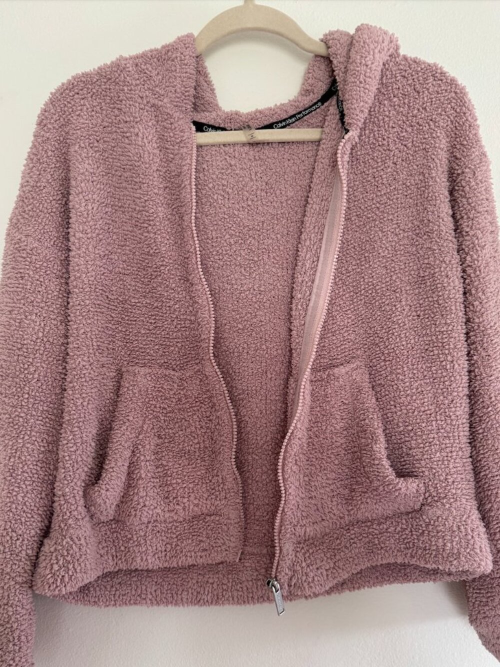 Pink Terry Calvin Klein Cropped Zip Up | M